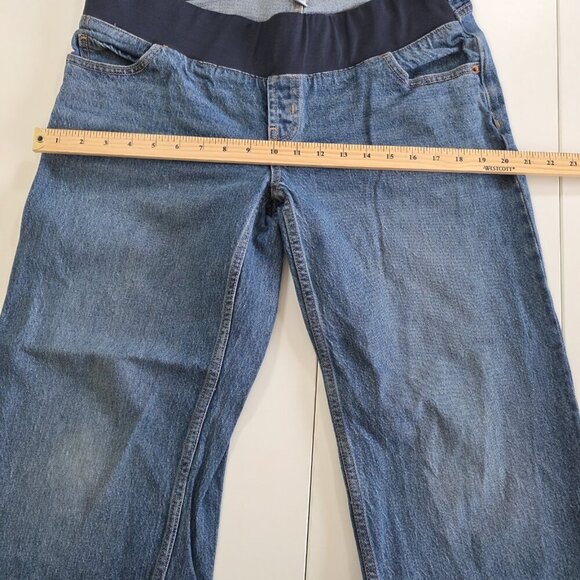 Old Navy Maternity Jean Women 10 / 10L Blue Taper High Rise Cropped Cotton Denim - Picture 6 of 16